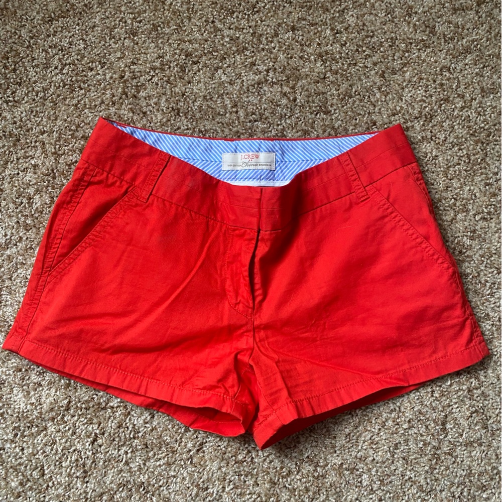 Women’s red J Crew chino shorts
